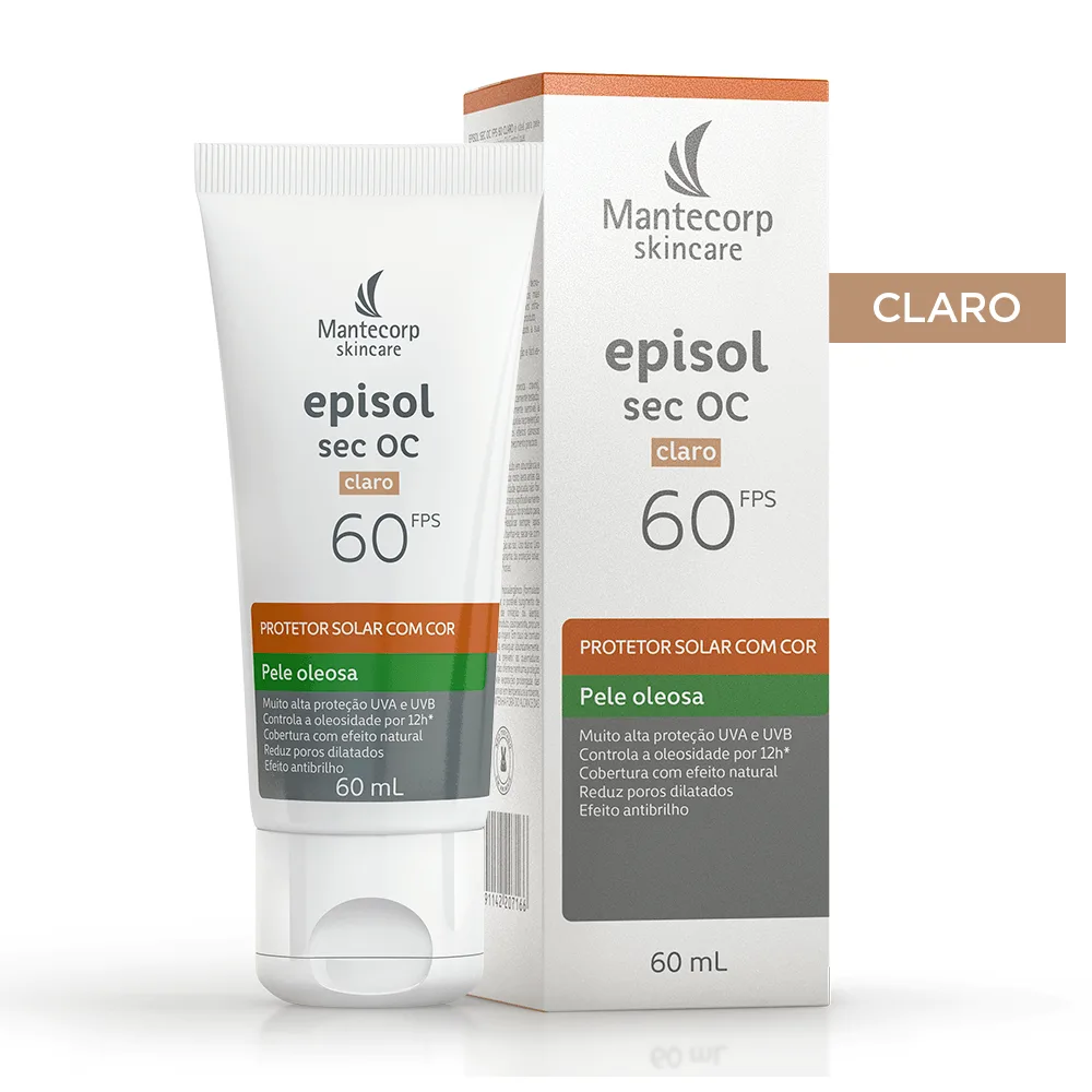 Protetor Solar Facial Episol Sec OC FPS60 Claro 60g