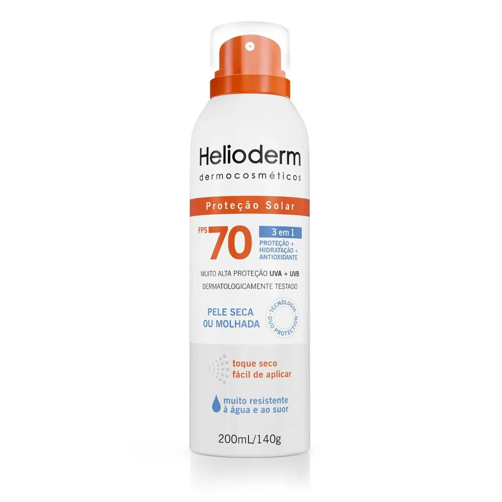 Protetor Solar Helioderm Pfs70 Aerossol 200ml