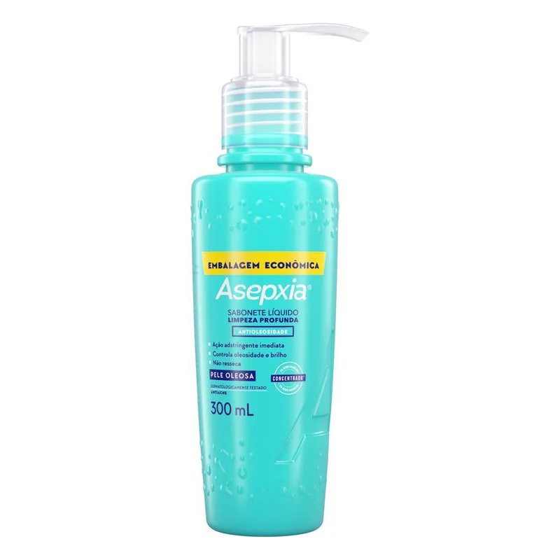 Sabonete Líquido Facial Asepxia Limpeza Profunda Antioleosidade Ácido Salicílico 2% 300ml