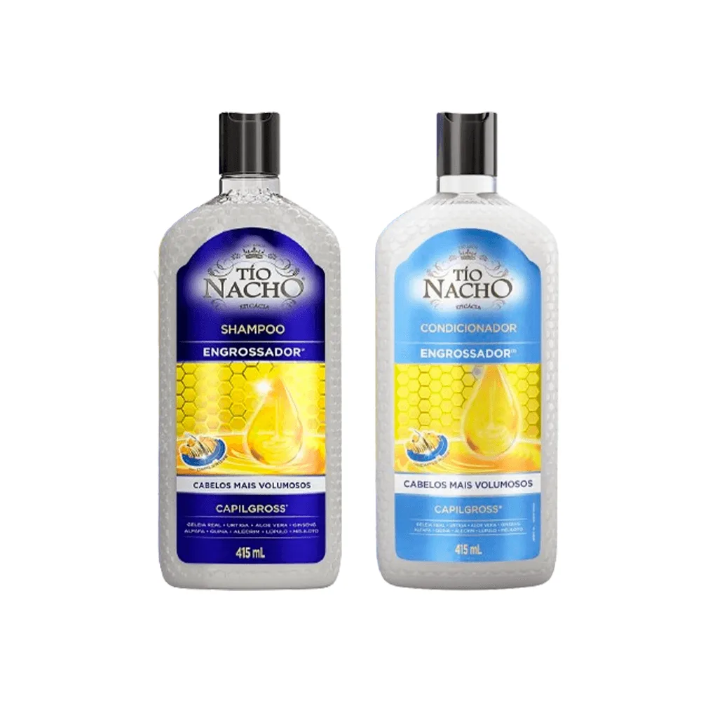 Kit Tío Nacho Shampoo Engrossador Antiqueda Capillgross 415ml + Condicionador Engrossador Antiqueda Capillgross 415ml