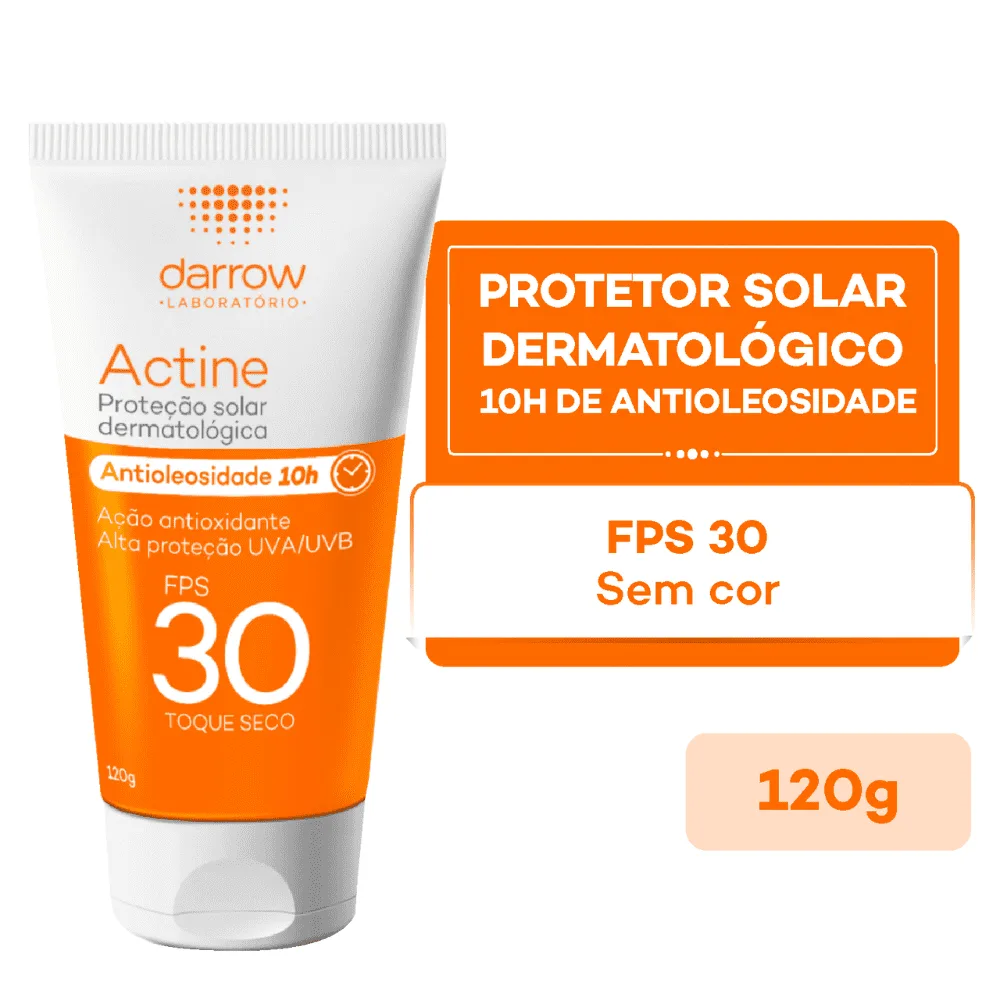 Protetor Solar Facial Darrow Actine Antioleosidade 10h FPS30 120ml