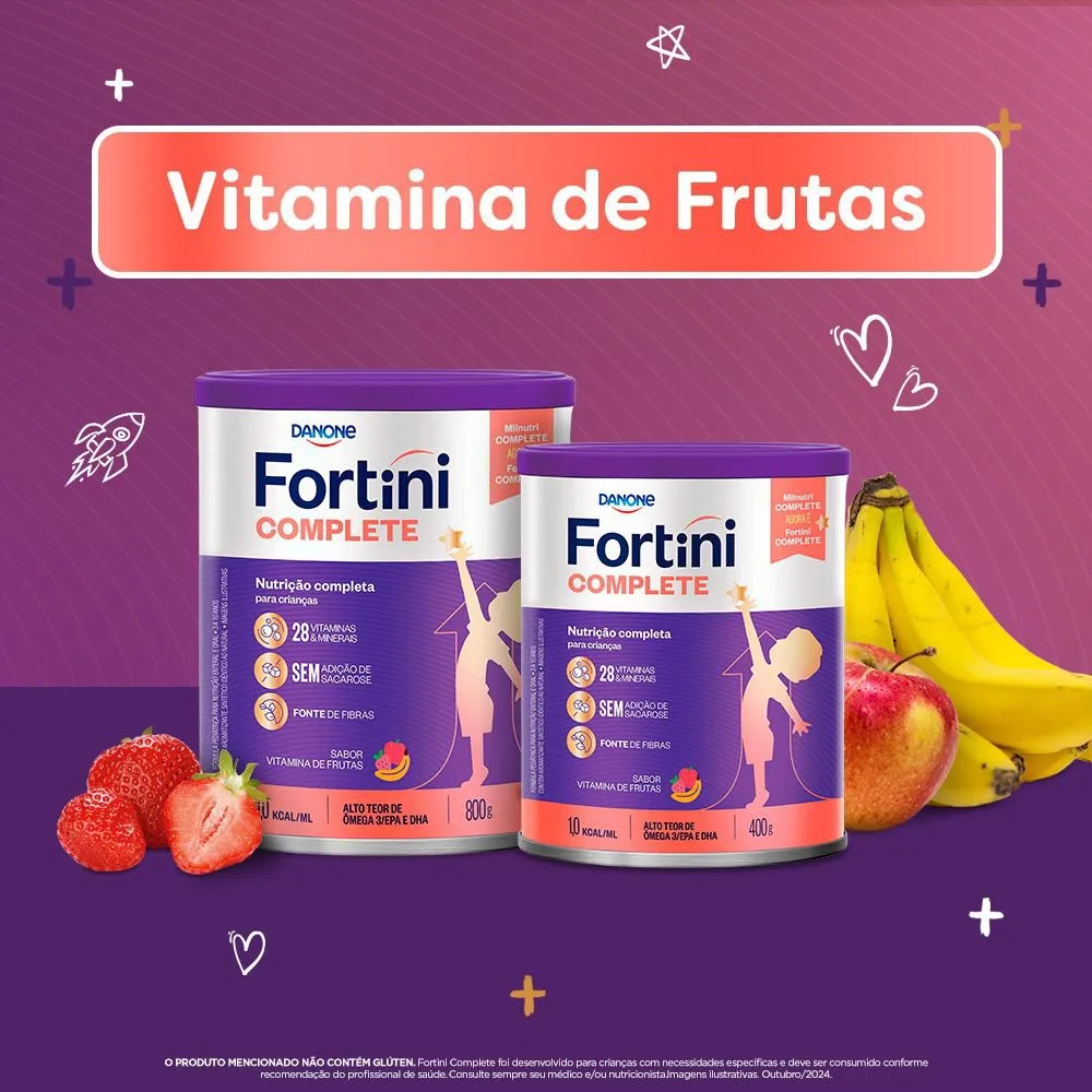 Suplemento Alimentar Infantil Fortini Complete Sabor Vitamina de Frutas 800g
