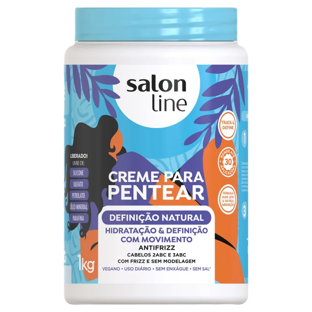 Creme Para Pentear Salon Line Condicionador Definição Natural Antifrizz 1kg
