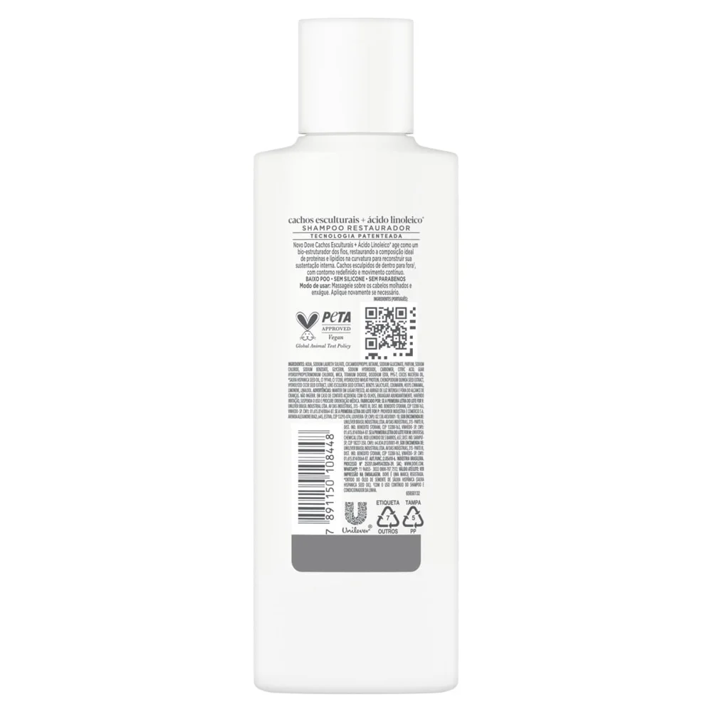 Shampoo Dove Cachos Esculturais + Ácido Linoleico 190ml
