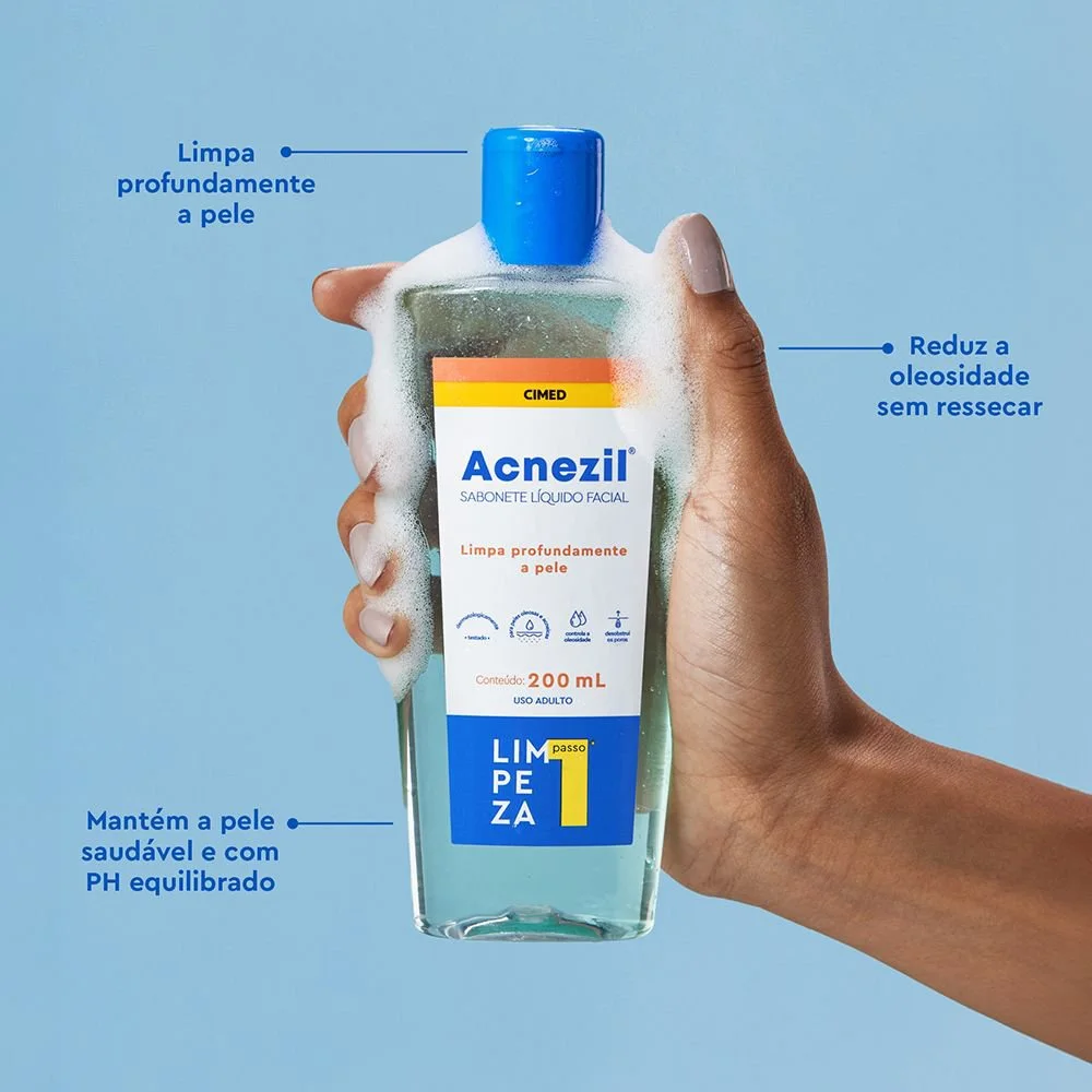 Sabonete Liquido Anti Acne Acnezil Frasco 200Ml