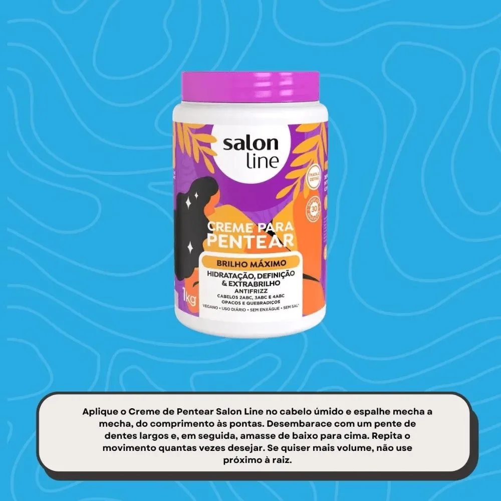 Creme de Pentear Salon Line Brilho Máximo 1Kg