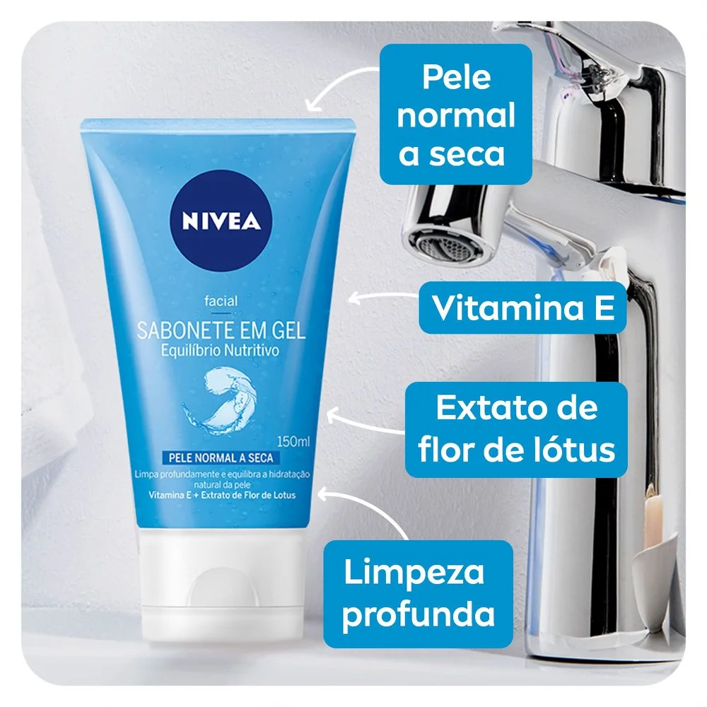 Sabonete Líquido Nivea Equilíbrio Protetor Gel Facial 150ml