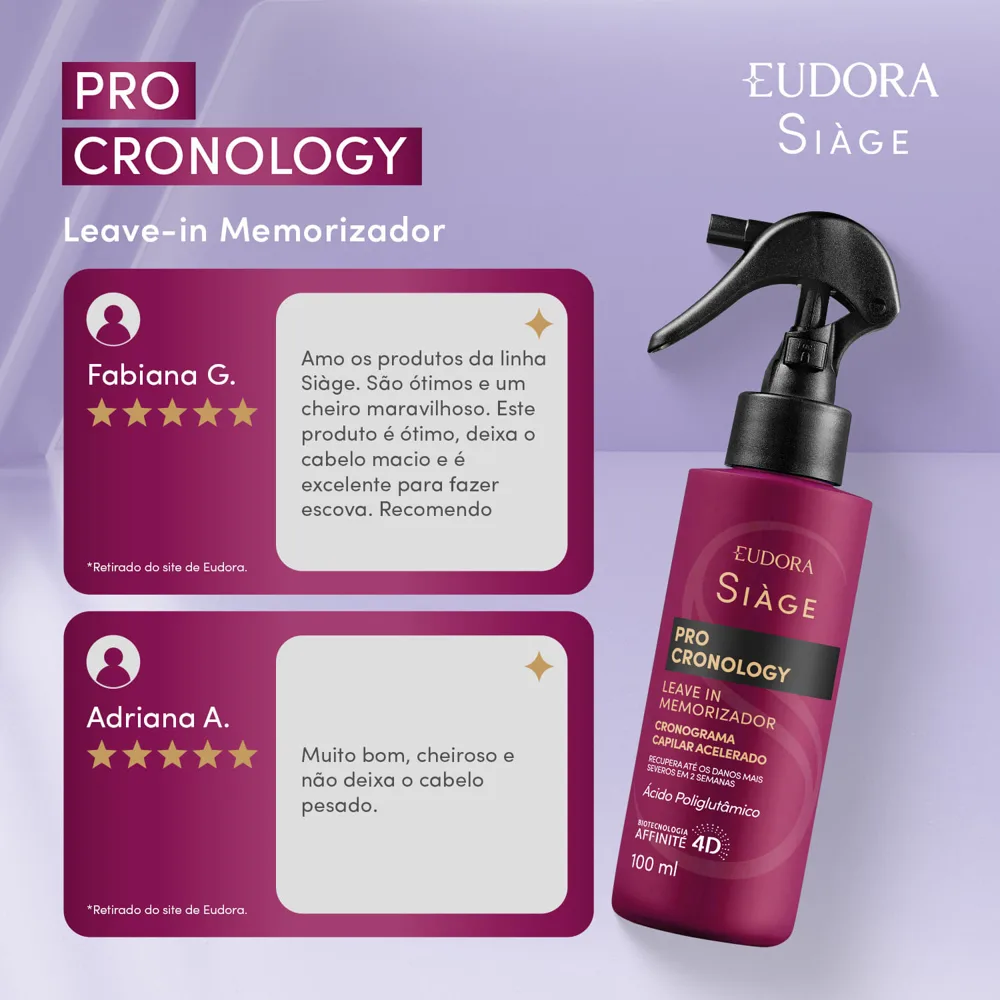 Leave-in Eudora Siàge Pro Cronology Memorizador 100ml