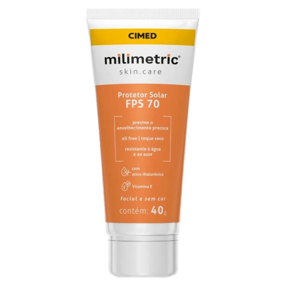 Protetor Solar Facial Milimetric Toque Seco FPS70 40g