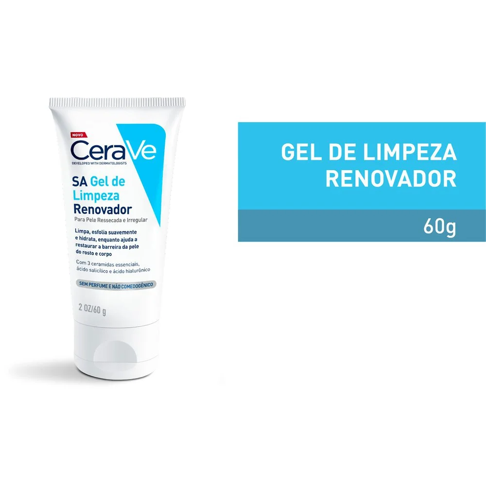 Gel de Limpeza Facial CeraVe SA Pele Ressecada e Irregular 60g