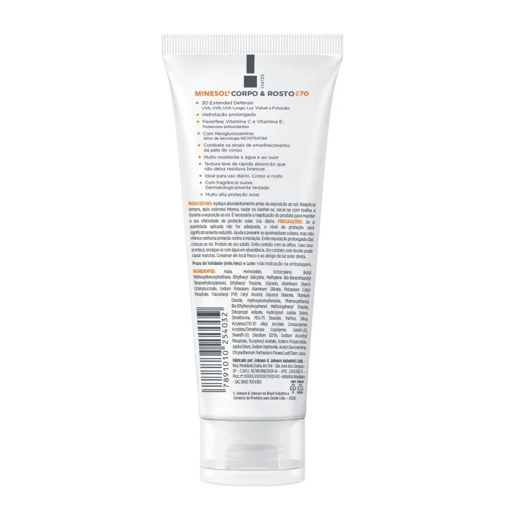 Protetor Solar Neostrata Minesol Rosto e Corpo FPS70 200ml