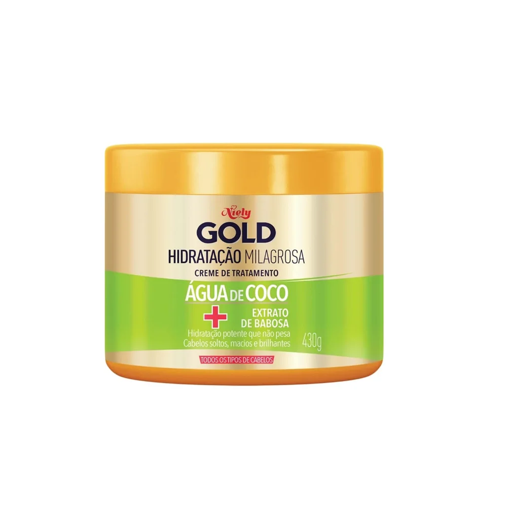 Creme de Tratamento Capilar Niely Gold Hidratação Milagrosa Água de Coco + Babosa 430g
