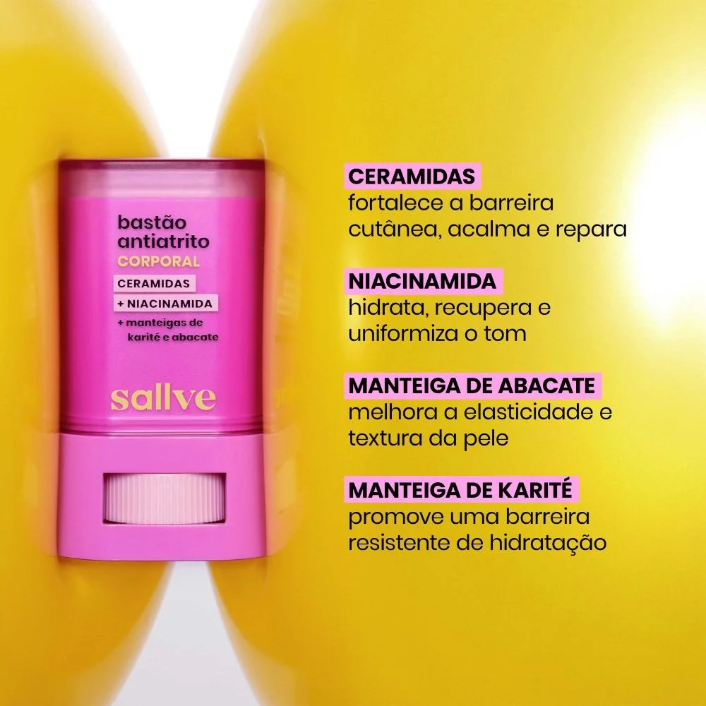 Bastão Antiatrito Sallve Manteiga de Karité e Abacate Stick 15g