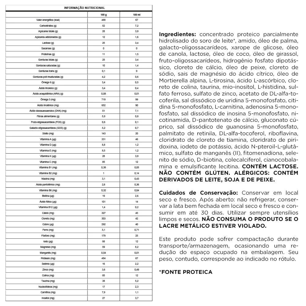 Fórmula Infantil Aptamil Sensitive Active De 0 A 36 meses 800g