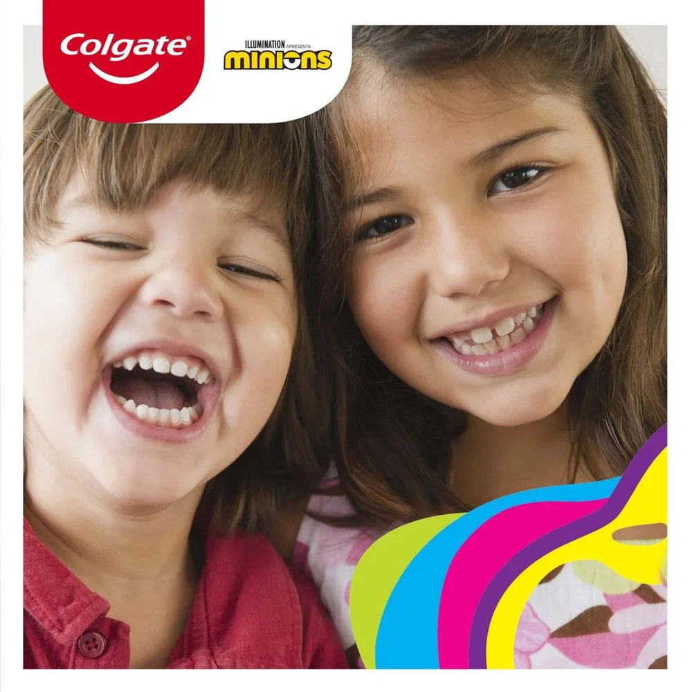 Enxaguante Bucal Infantil Colgate Plax Kids Minions Com Flúor Zero Álcool +6 anos Sabor Tutti Frutti 250ml