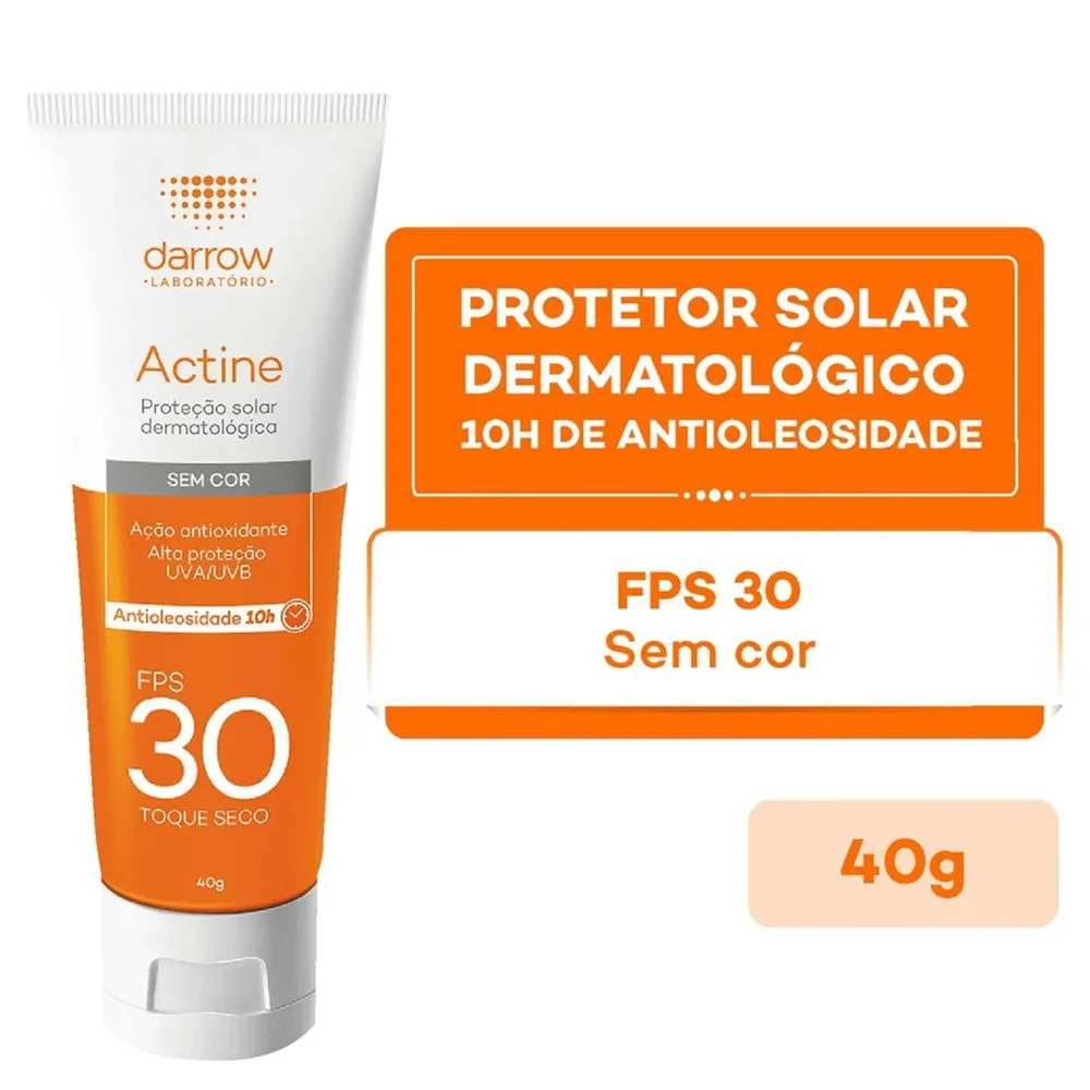 Protetor Solar Facial Darrow Actine Antioleosidade 10h FPS30 40g