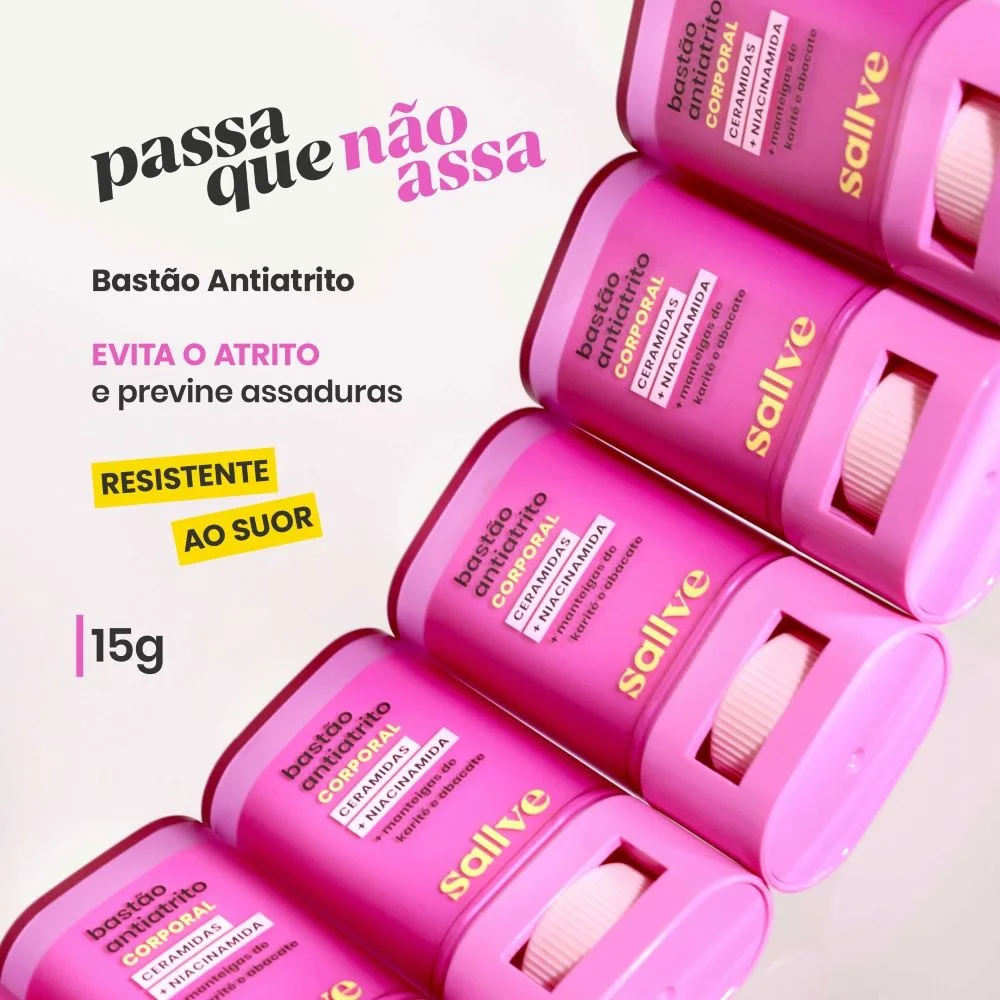 Bastão Antiatrito Sallve Manteiga de Karité e Abacate Stick 15g