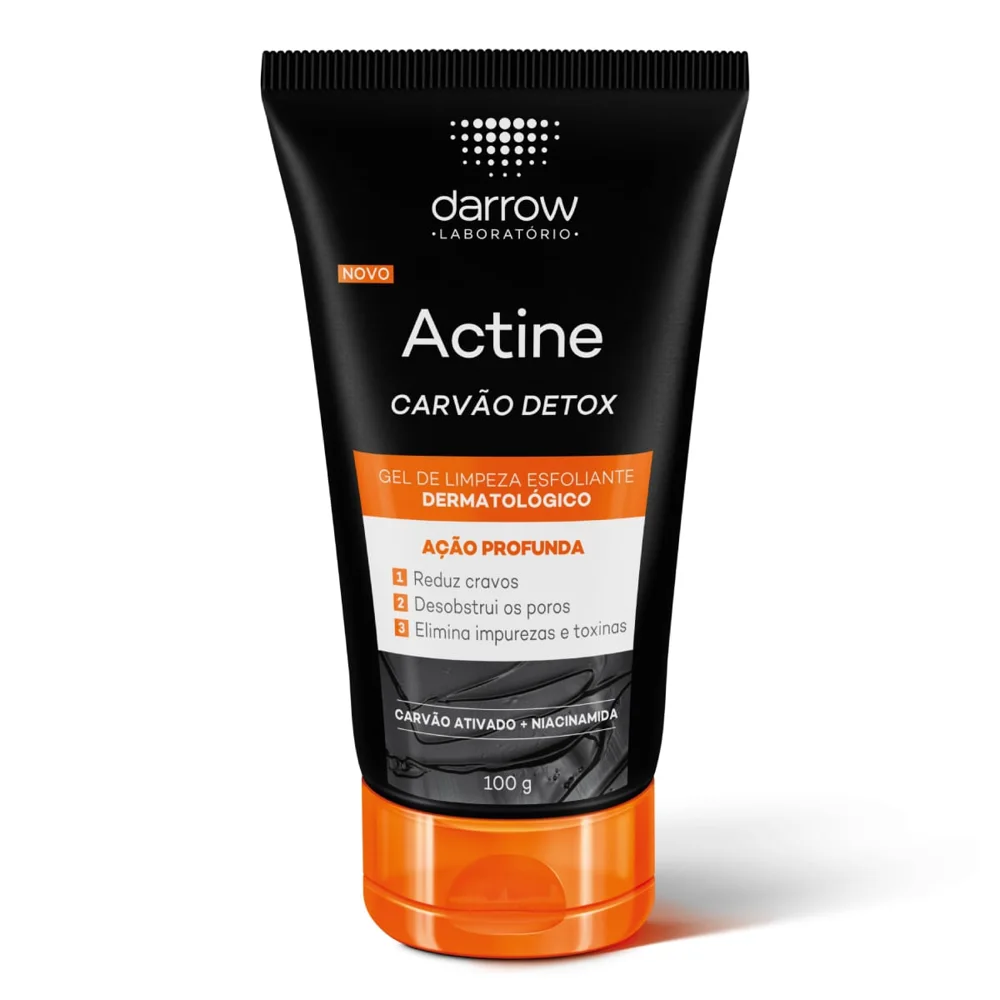 Gel de Limpeza Facial Darrow Actine Esfoliante Carvão Ativado Detox 100g