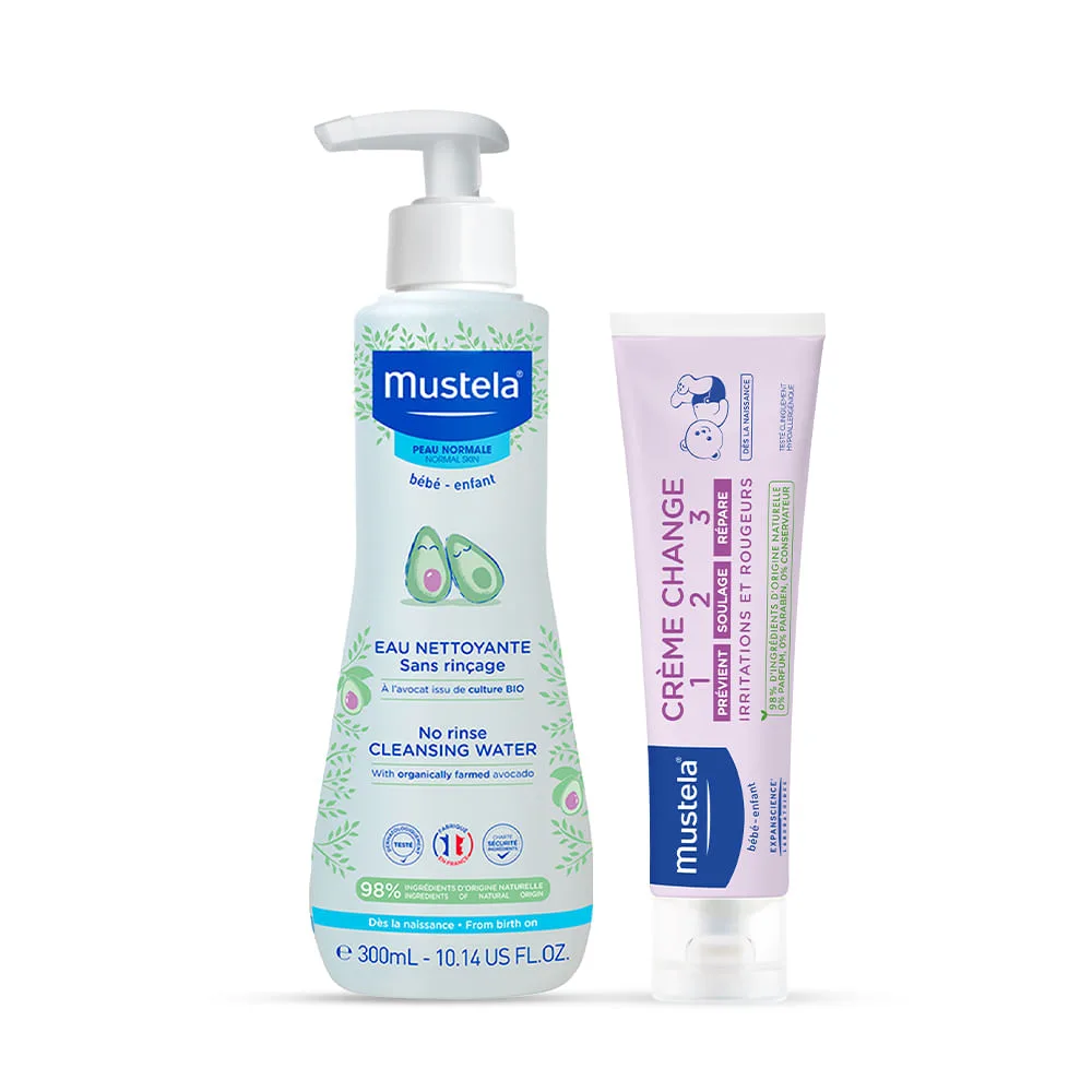 Kit Mustela Gel Lavante Bebê Suave com Abacate Orgânico 500ml + Creme para Assaduras Bebê Vitaminado 108g