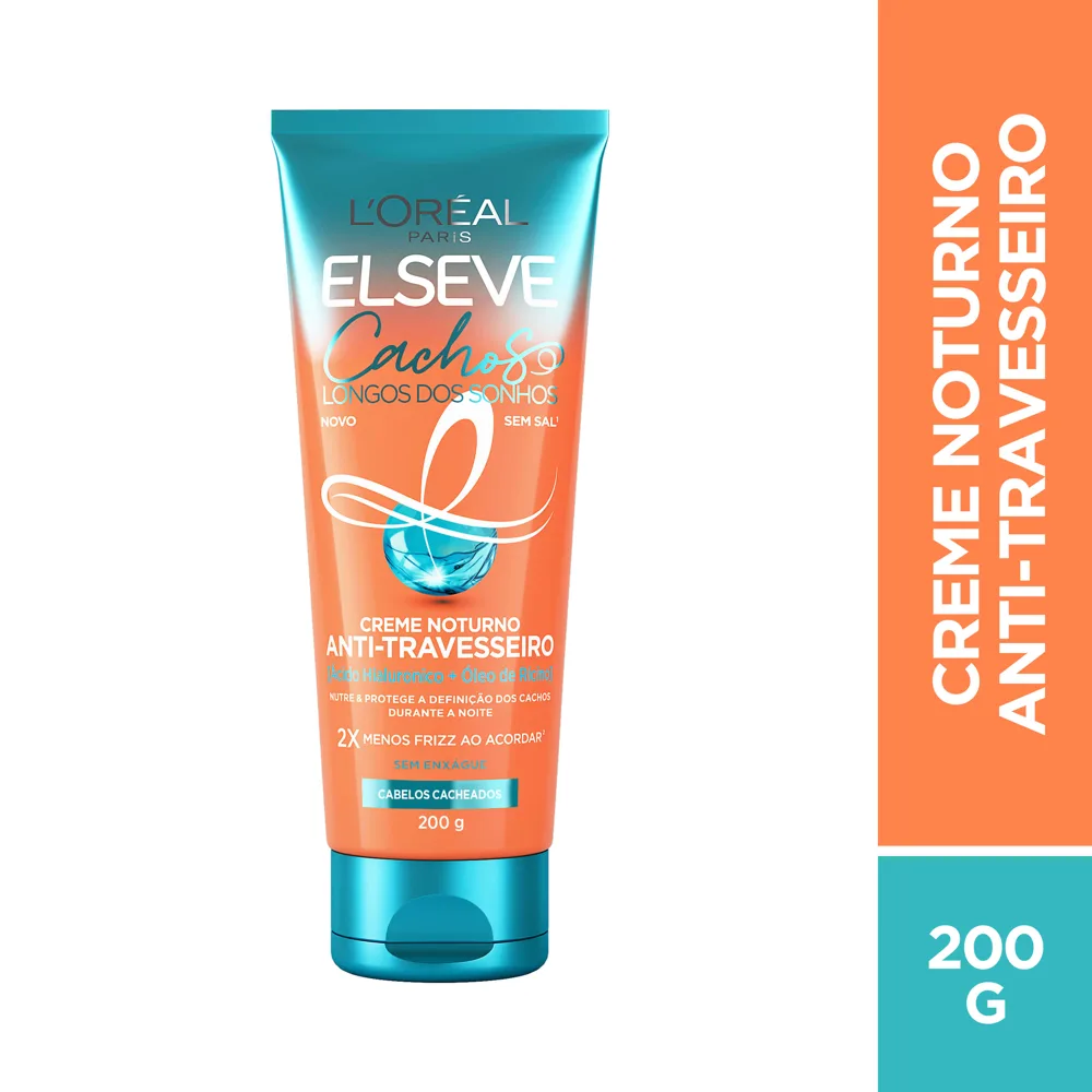 Creme Noturno Elseve Cachos Longos dos Sonhos Anti-Travesseiro 200ml