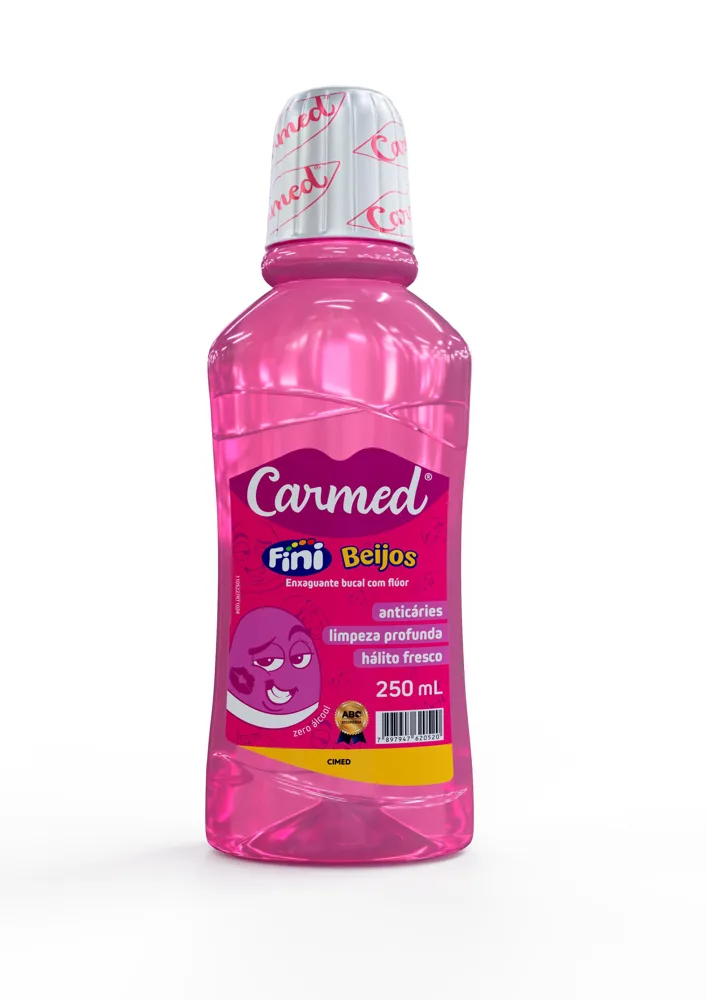 Enxaguante Bucal Carmed Fini Beijos com Flúor Zero Álcool 250ml