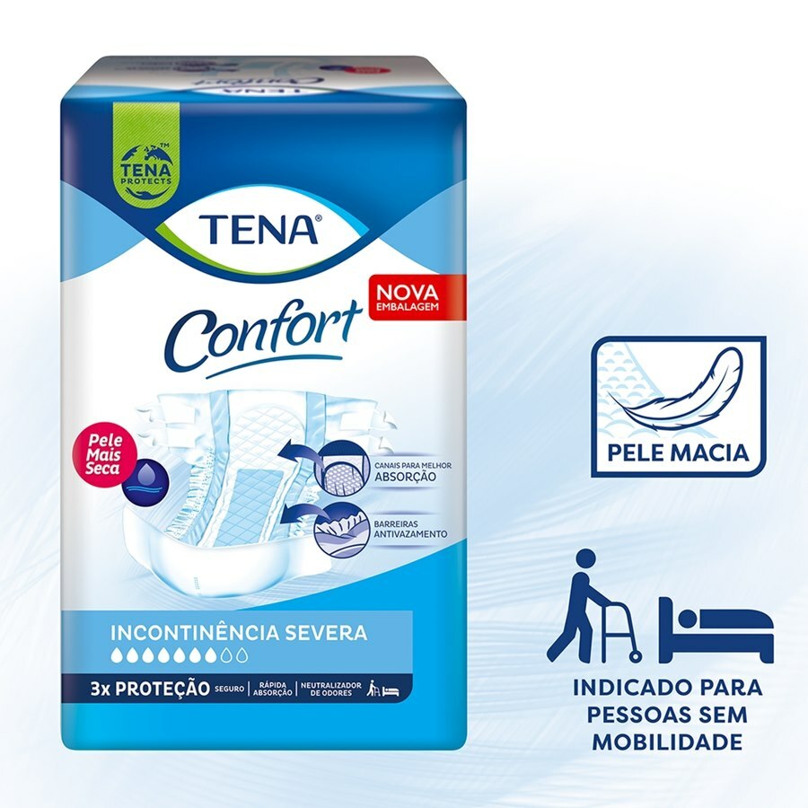 Fralda Geriátrica Unissex Tena Confort M - 26 Unidades