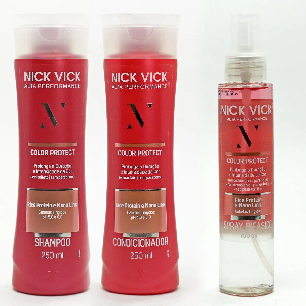 Kit NICK VICK Color Protect - Shampoo, Condicionador e Spray Bifásico
