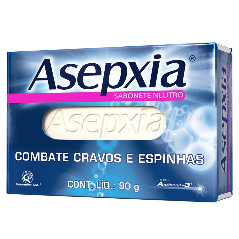 Asepxia Sabonete Barra Neutro Ação Calmate, Extrato De Pêssego E Ácido Salicílico 2 %, Pele Sensível Ou Reativa, 80g