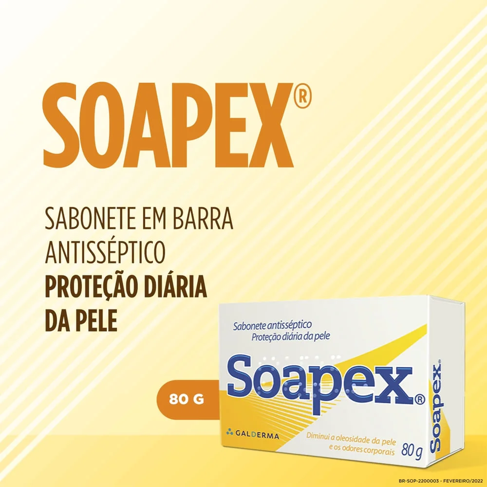 Sabonete em Barra Facial Soapex Antisséptico 80g