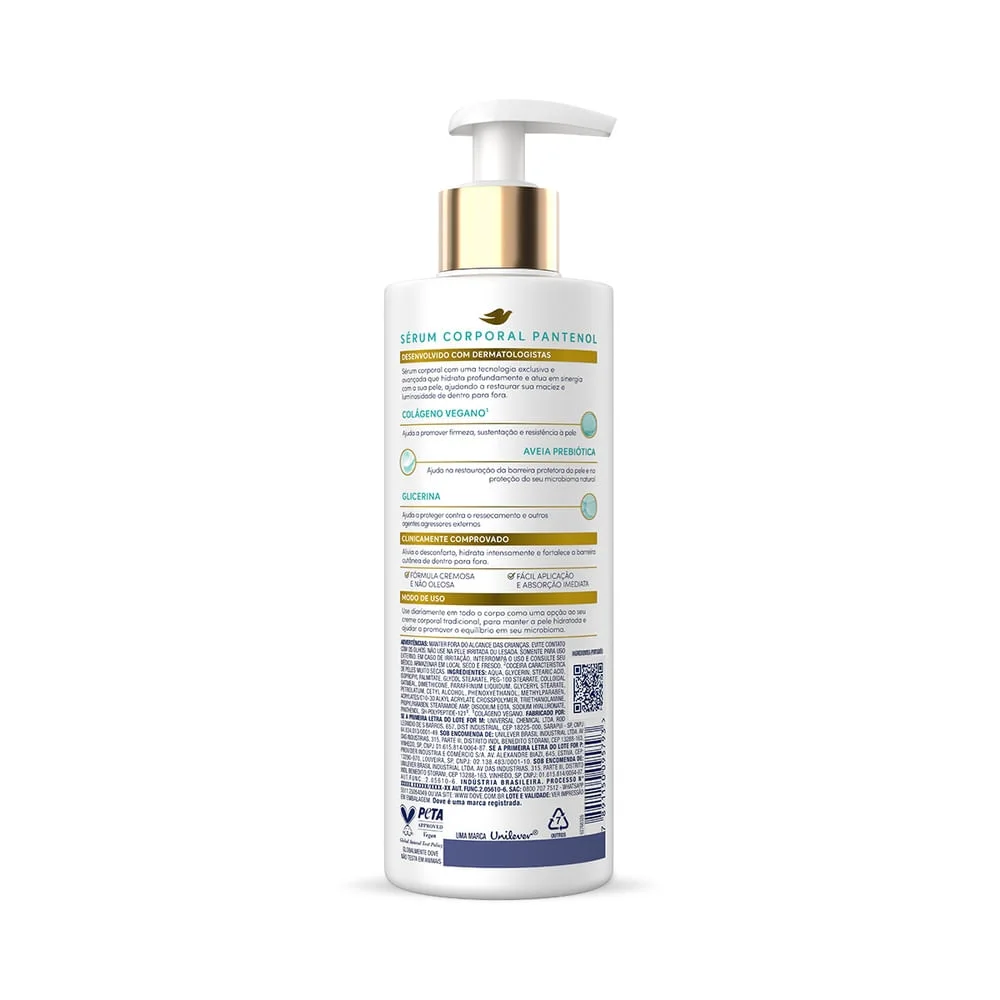 Sérum Corporal Dove Pantenol Dermo Reparador Sem Perfume 380ml