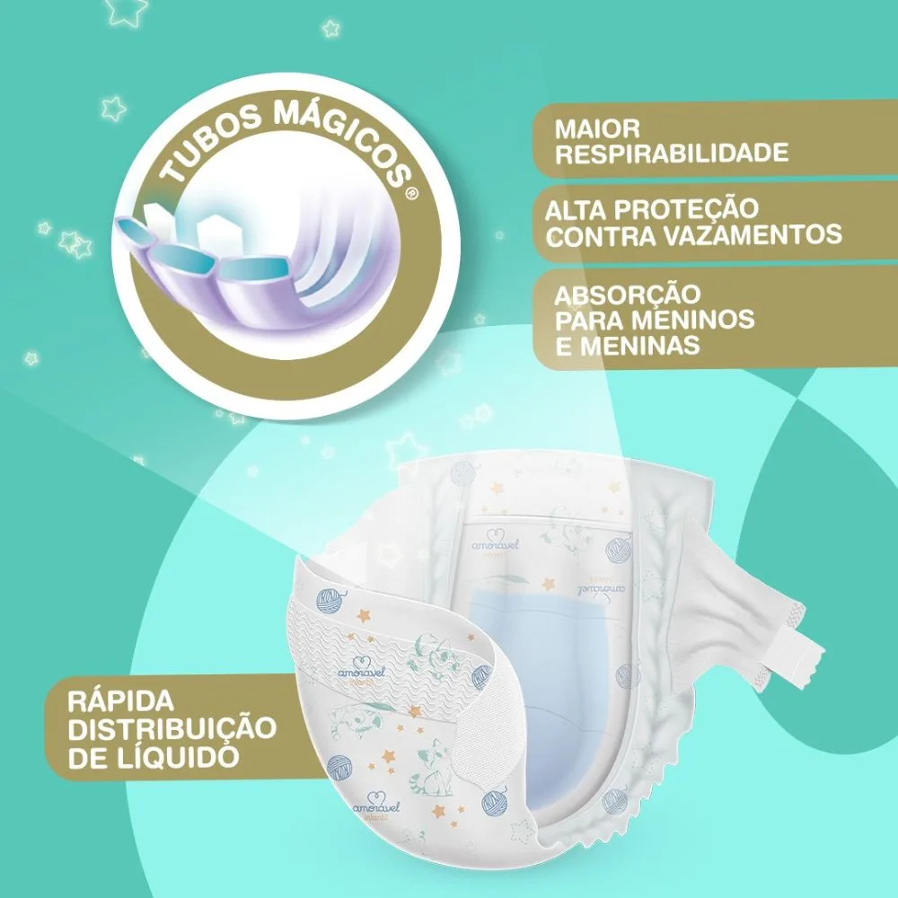 Fralda Amorável Premium M 68 Unidades