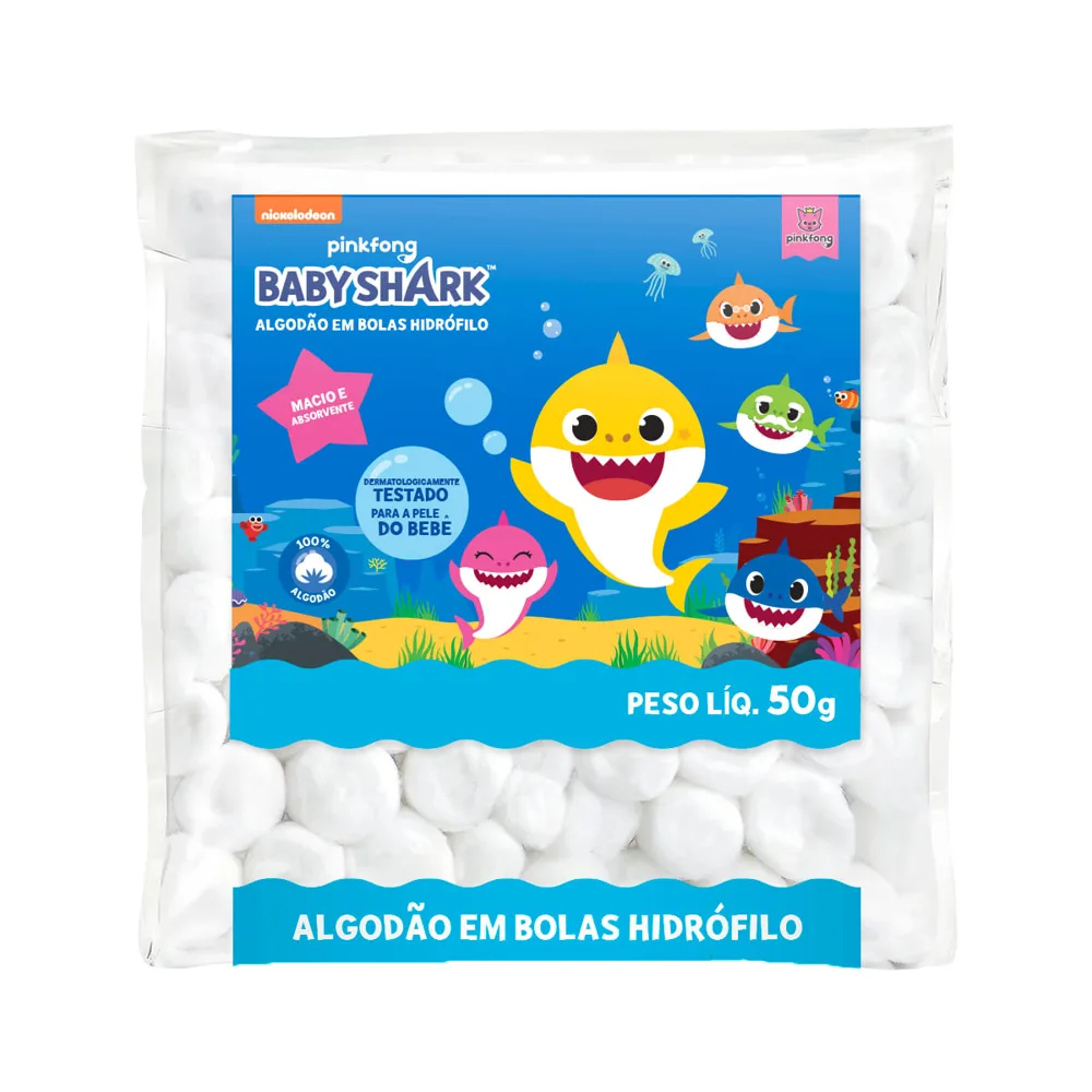 Algodão em Bolas Cremer Baby Shark Hidrófilo 50g