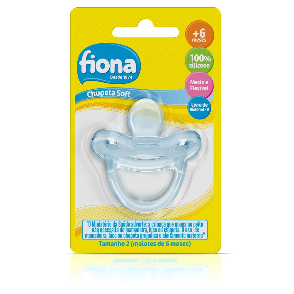 Chupeta Fiona Soft Anatômica +6 meses Silicone Azul Tamanho 2 1 Unidades