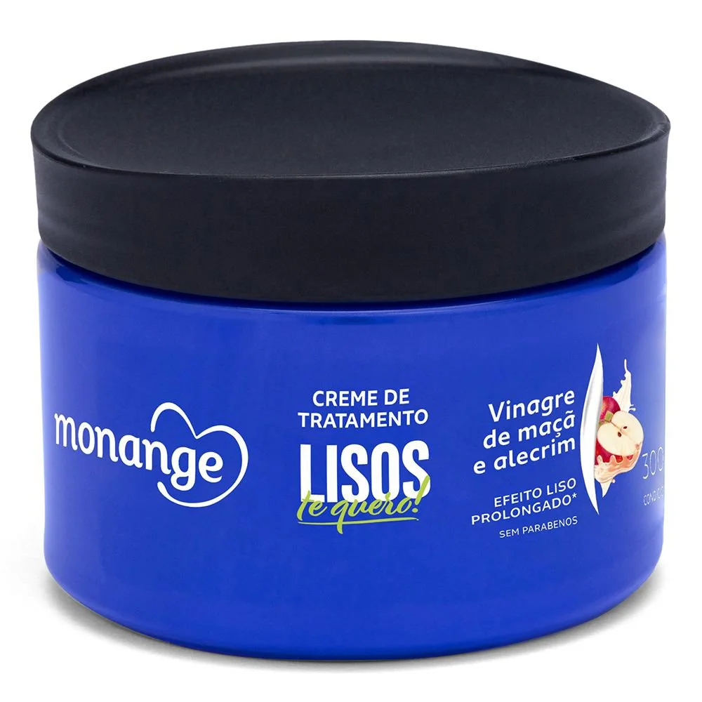 Creme de Tratamento Capilar Monange Lisos Te Quero Vinagre de Maçã e Alecrim 300g