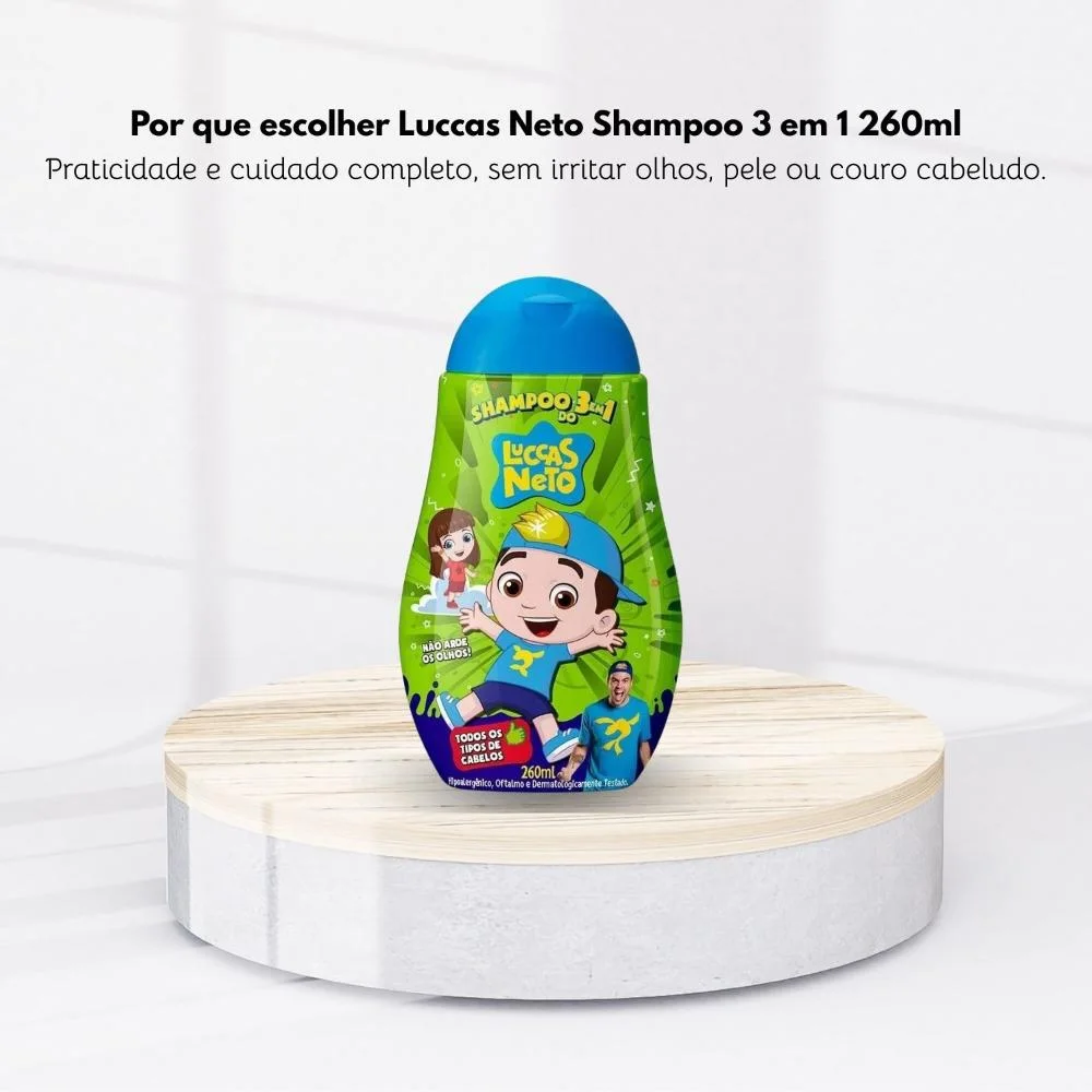 Cia da Natureza - Luccas Neto Shampoo 3 em 1 - Shampoo Infantil - 260ml