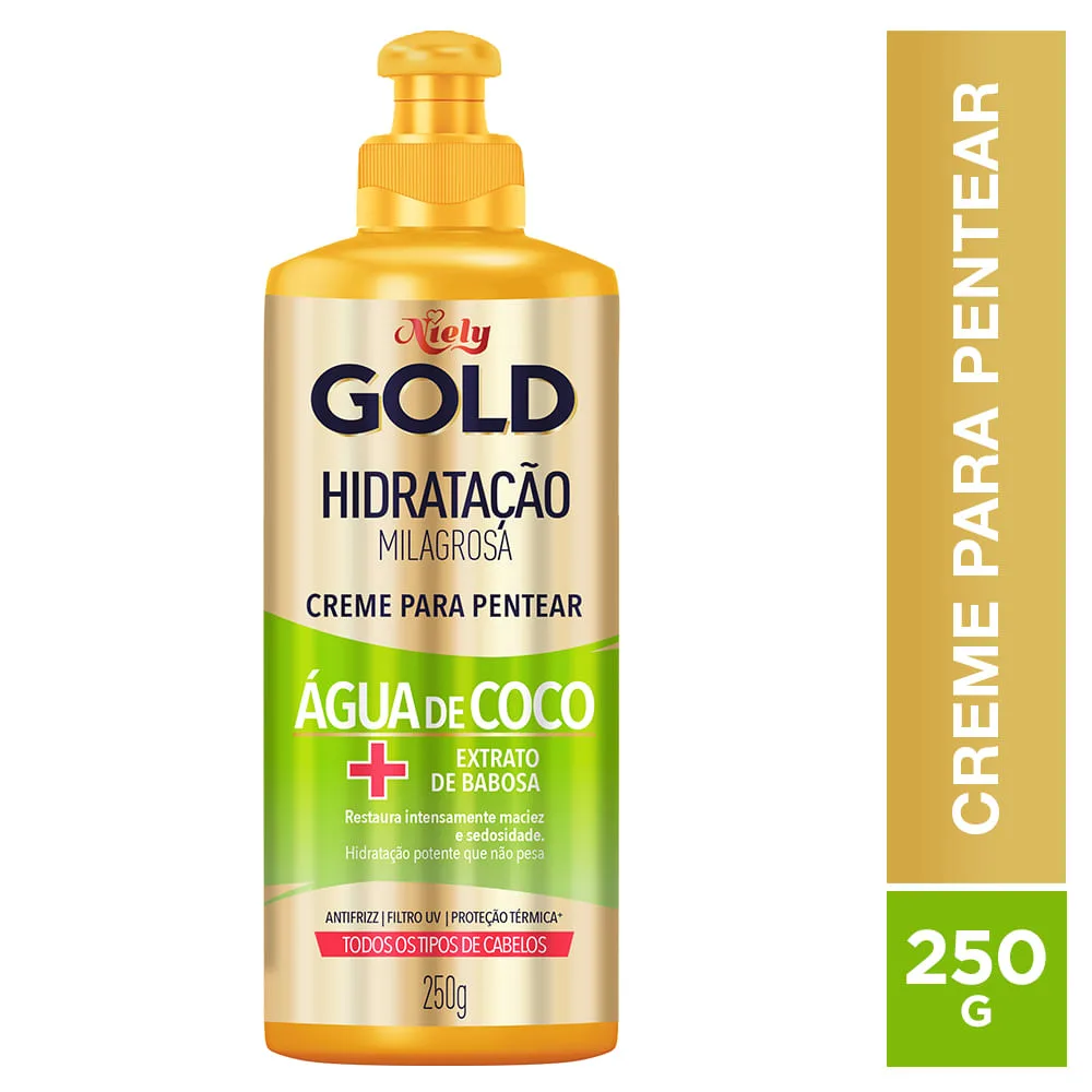 Creme de Pentear Niely Gold Hidratação Água de Coco + Babosa 280g