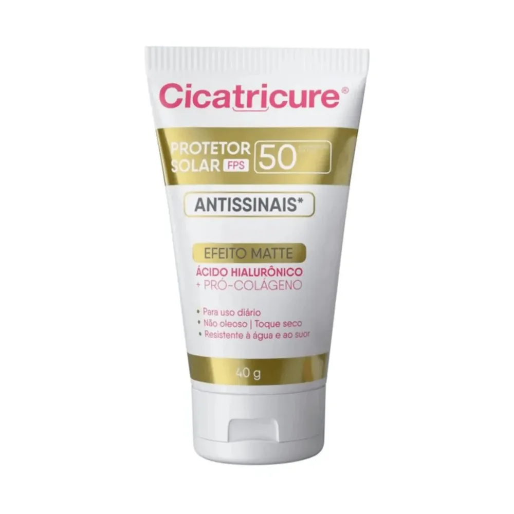 Protetor Solar Facial Cicatricure Antissinais FPS50 Efeito Matte 40g
