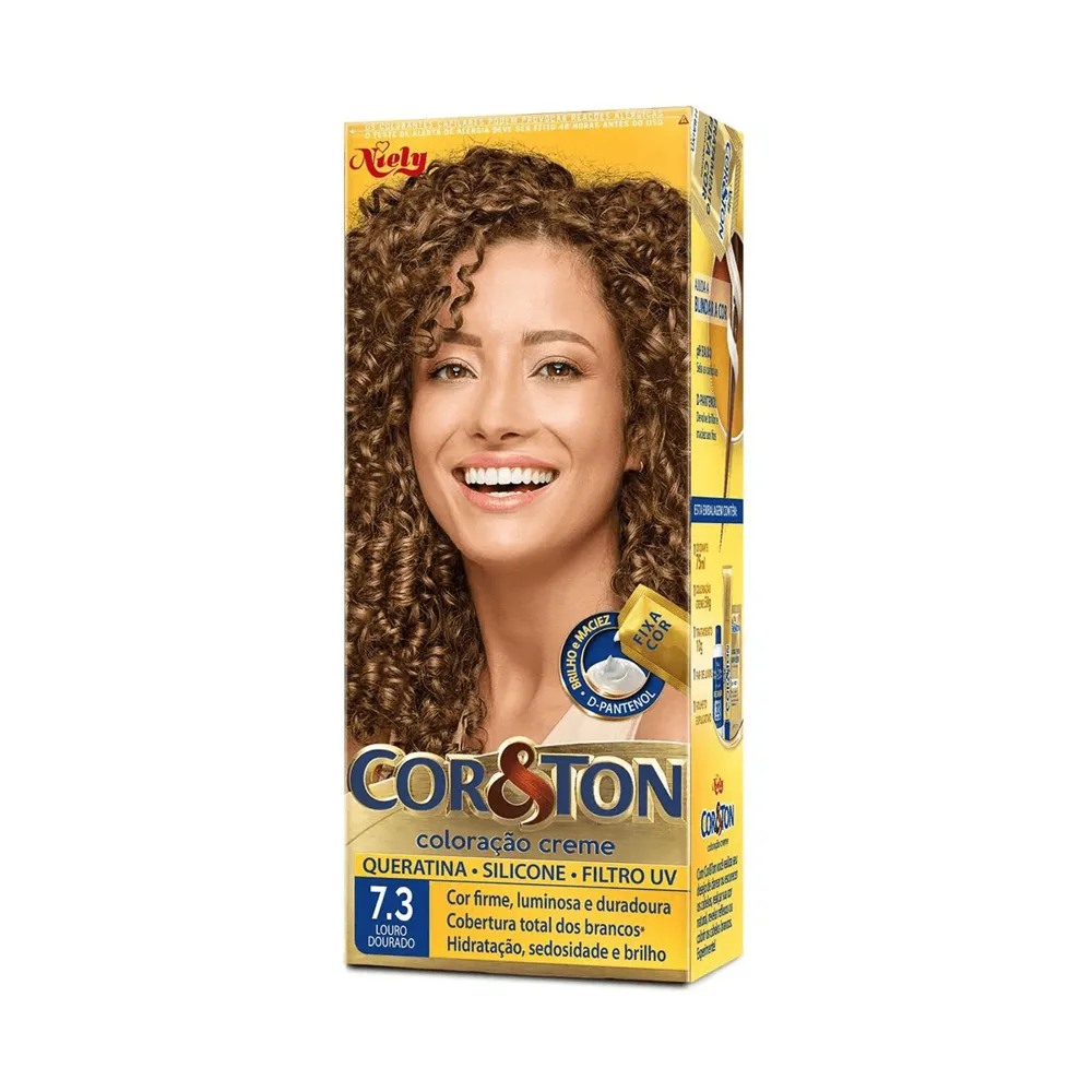 Coloração Niely Cor&Ton Louro Dourado 7.3