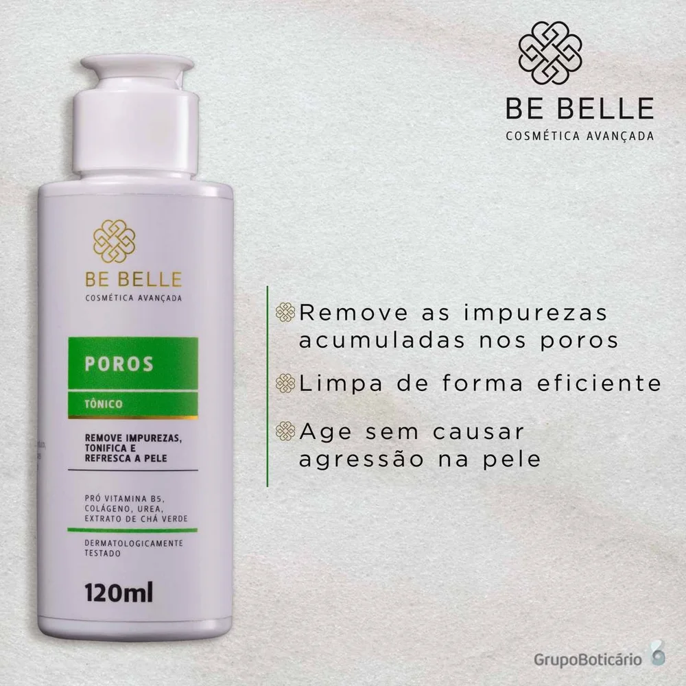 Tônico Facial Poros Be Belle Hidratação e Limpeza 120ml