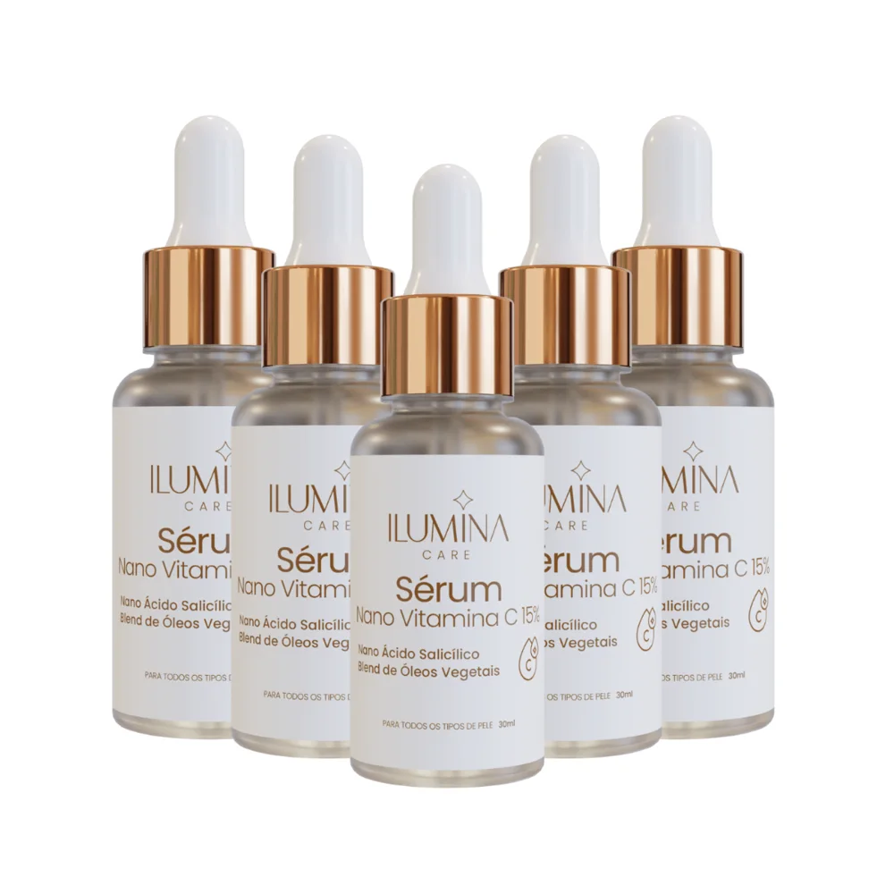 Kit 5 Sérum Vitamina C 15% Clareador Manchas