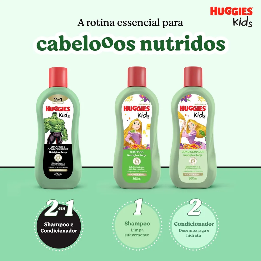 Condicionador Infantil Huggies Kids Nutrição e Força 360ml