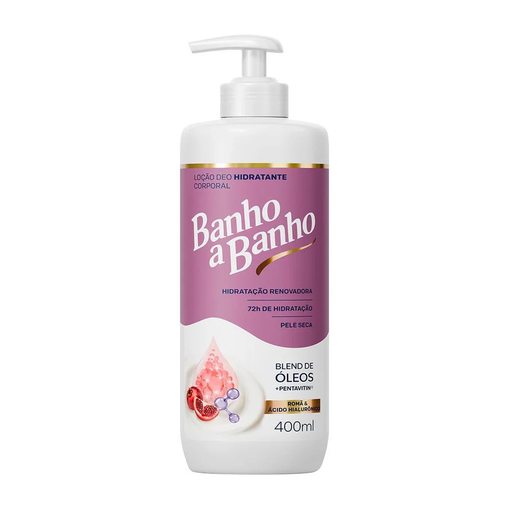 Deo-Hidratante Loção Banho A Banho Romã E Ácido Hialurônico Blend De Óleos E Pentavitin 72h 400ml