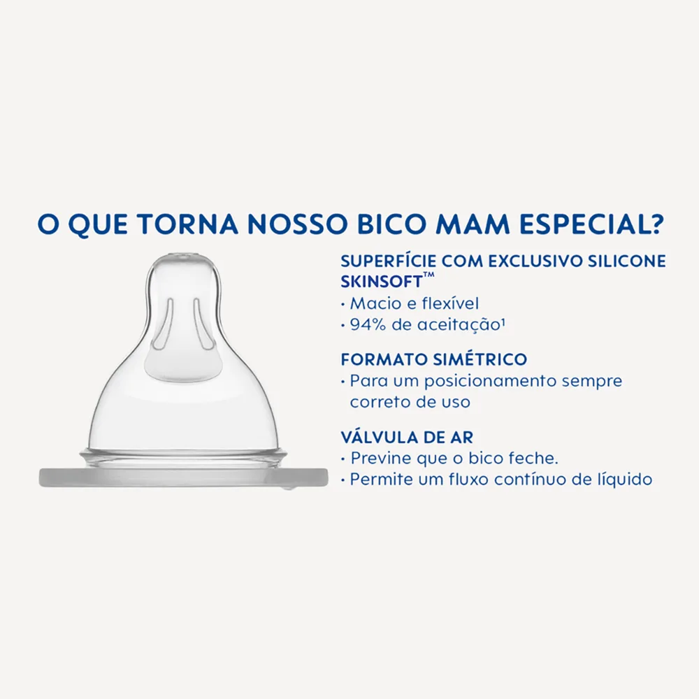 Mamadeira MAM Easy Active Anticólica +2 meses Transparente 270ml 1 Unidade