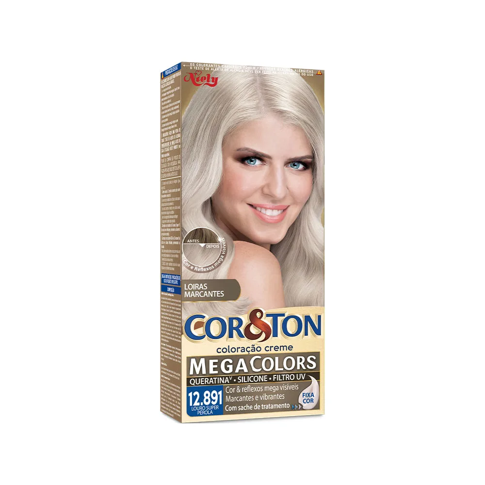 Tintura Cor&ton Mega Colors Louro Super Pérola 12.891