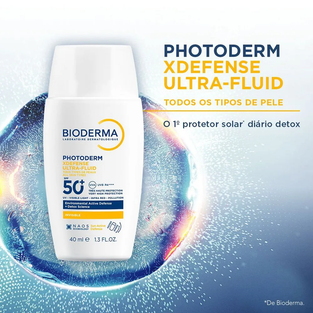Protetor Solar Facial Bioderma Invisible Fps60 Photoderm Xdefense Ultra-Fluid 40ml