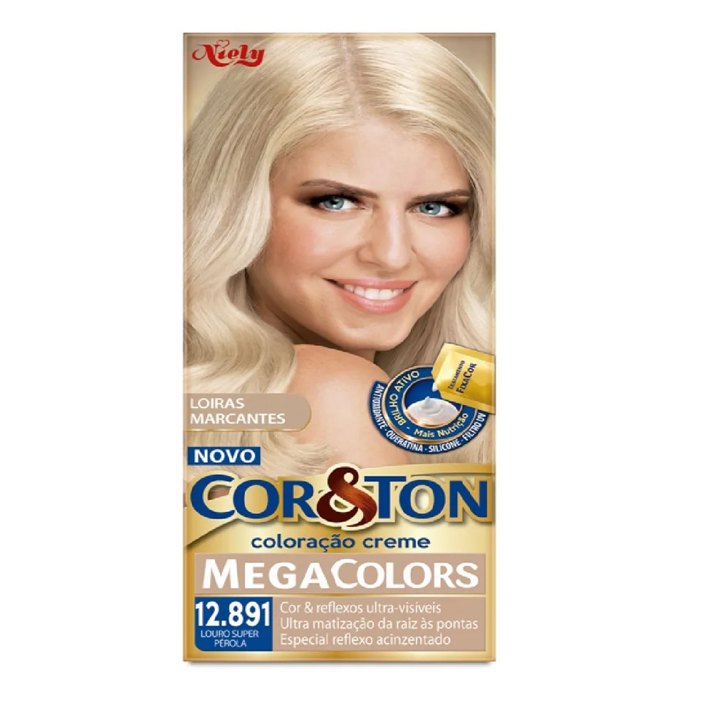 Tintura Cor&ton Mega Colors Louro Super Pérola 12.891