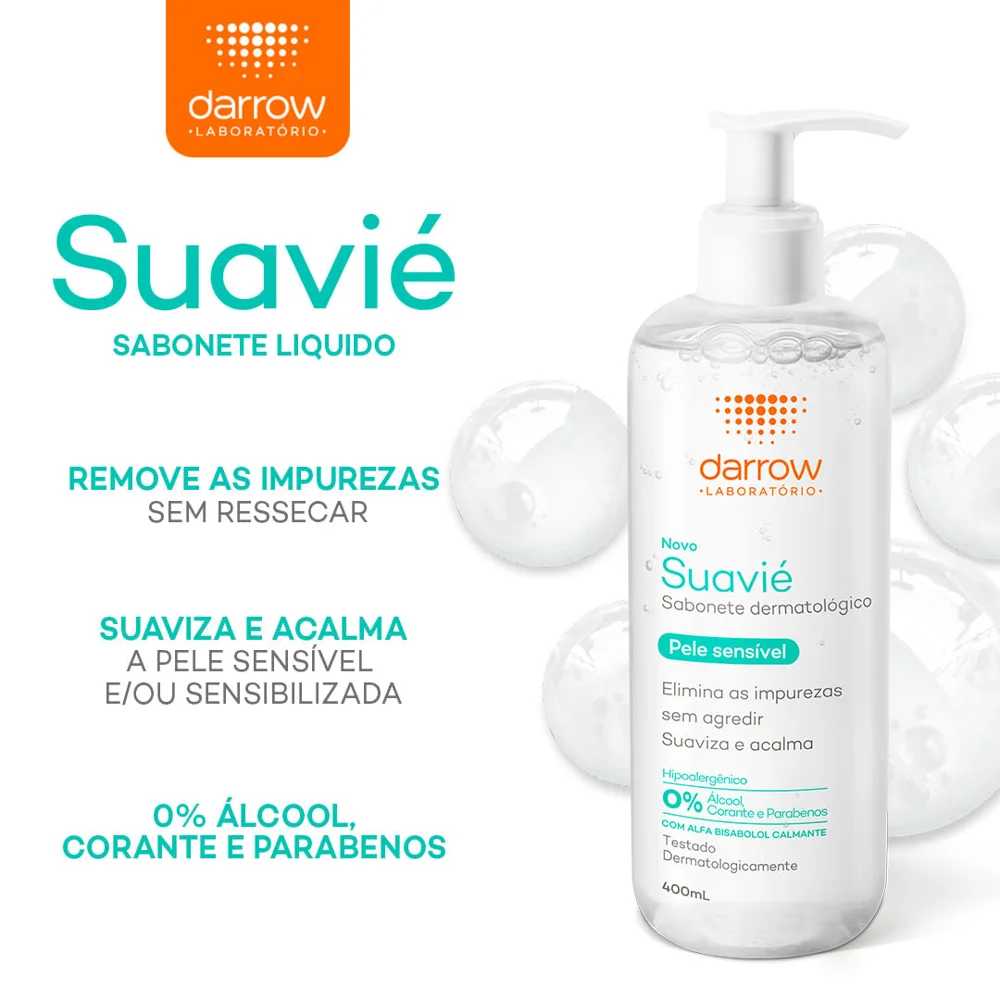 Suavié Sabonete Dermatológico Para Pele Sensível 400ml