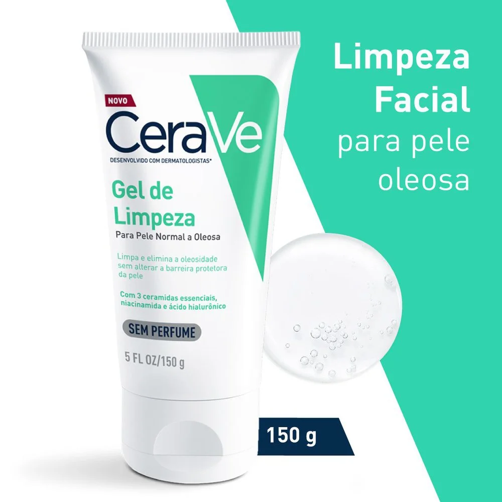 Gel de Limpeza Facial CeraVe Peles Normais a Oleosas 150g