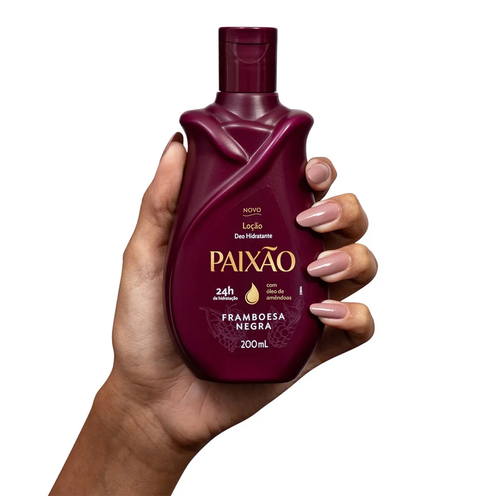 Loção Hidratante Paixão Framboesa Negra com ação desodorante 200ml