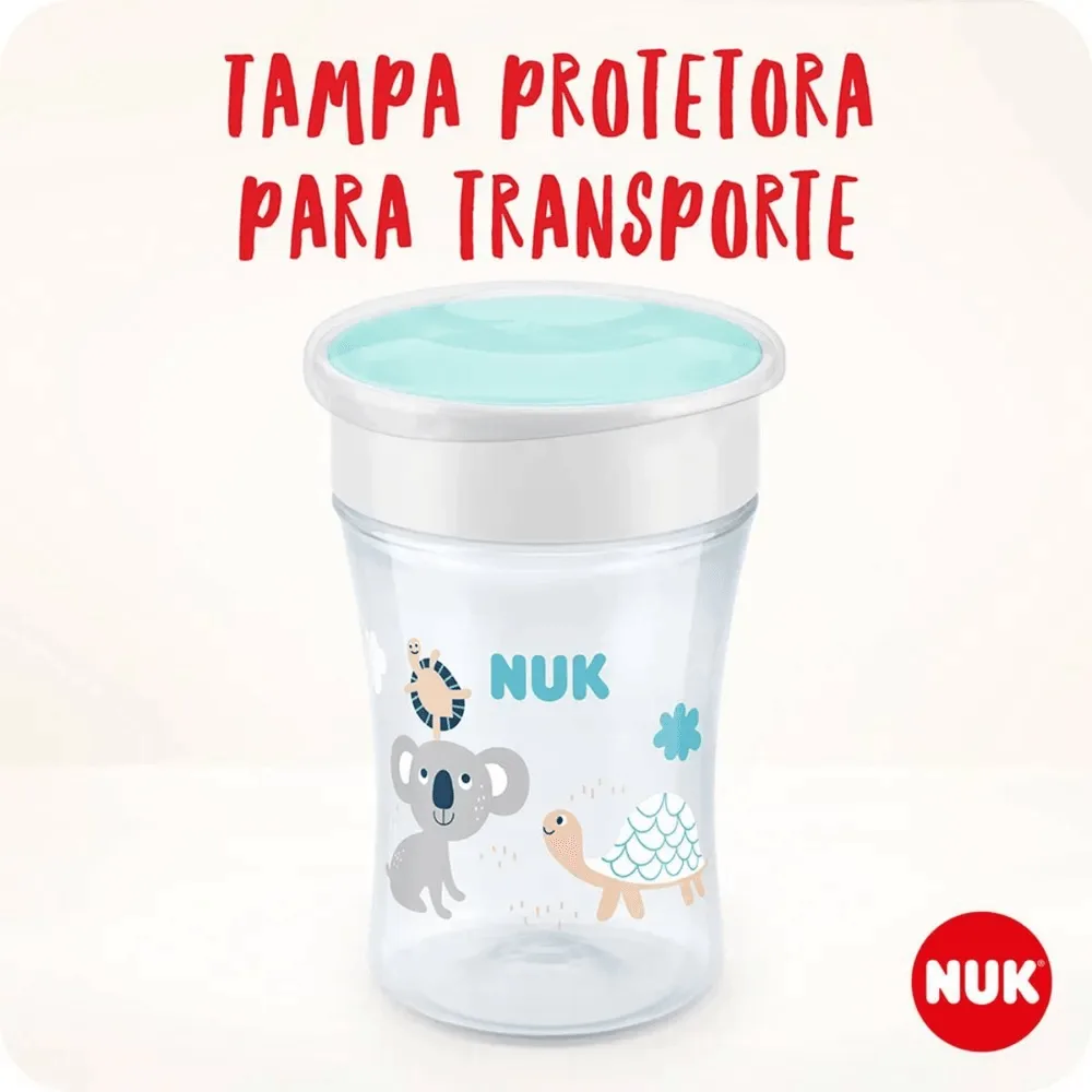 Copo de Transição NUK Evolution Magic Cup 360º +8 meses Antivazamento Azul 230ml 1 Unidade